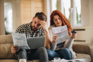 The couple reading the document paper at New Westminster ,BC